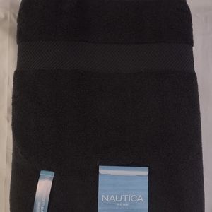 Nautica Oversized Black Towel 100% Cotton, 33 x 63"